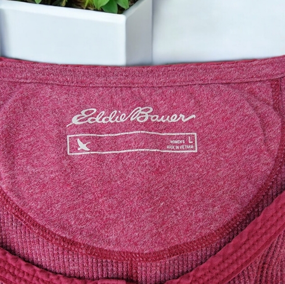 Eddie Bauer women's size L in burgundy with five buttons on neck. More... - Picture 4 of 7